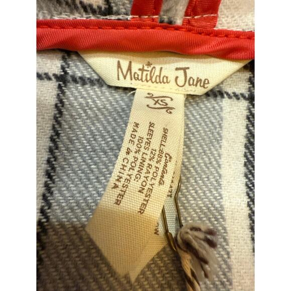 NWT Matilda Jane Womens XS Black Grey Plaid Check It Twice Jacket Sweater Coat - Picture 3 of 16